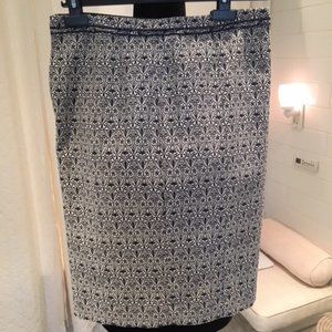 Tory Burch pencil skirt, blue/white